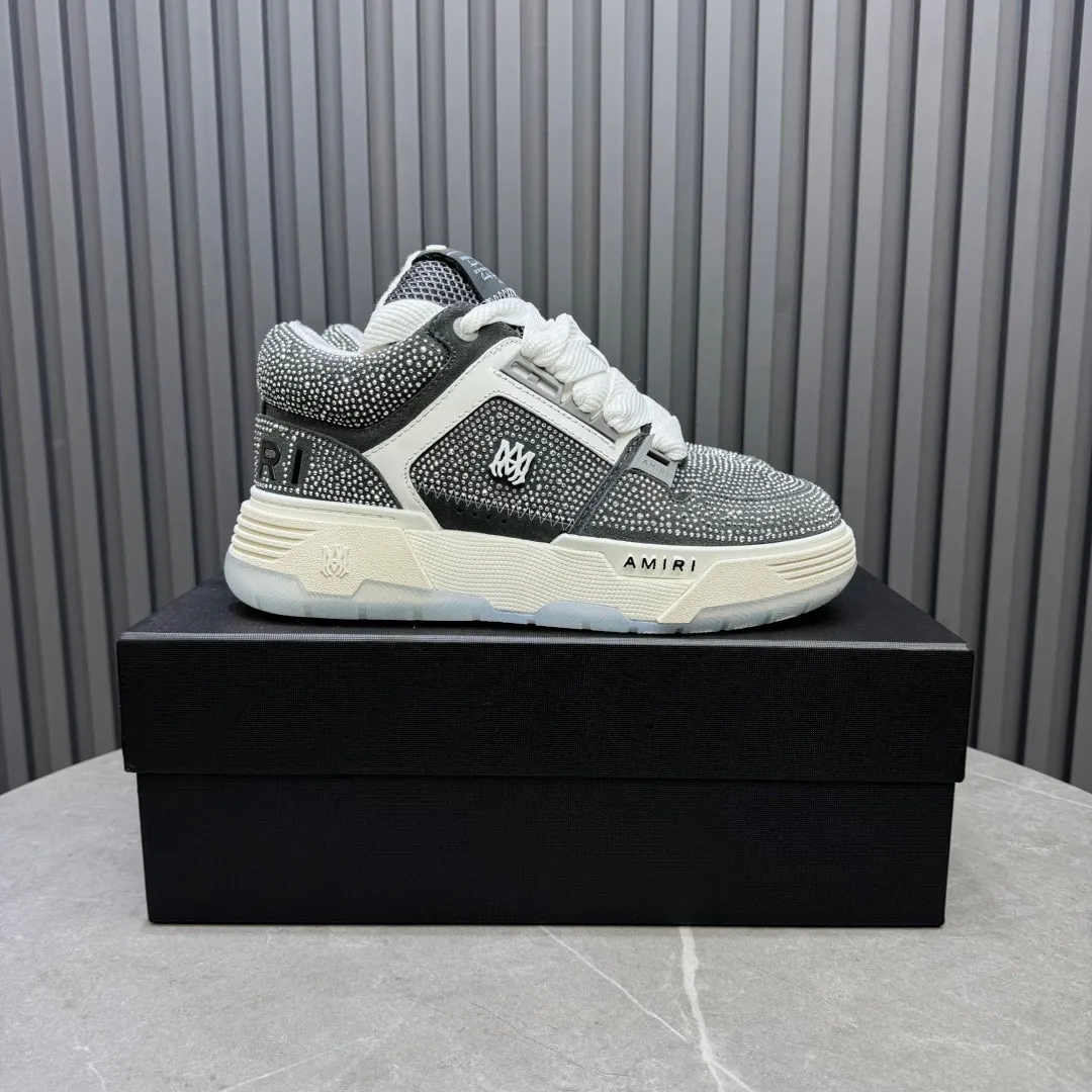 Men's men's shoes 💰800 AMIRI Amir Couple's new hot brick high street sneakers with bone sports shoes, toe-layer cowhide upper, upper side bones, purely hand-stitched, with good three-dimensional effect, customized metal LOGO, code number 35-44 (45, 46 customized)